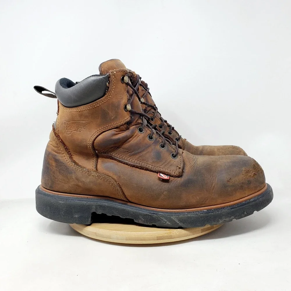 Red Wing DynaForce 4215 Boot Men 10.5 E2 WIDE Brown Steel Toe Waterproof Work EH